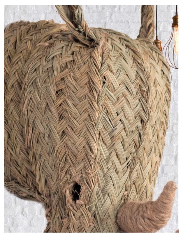 Testa rinoceronte sparto ecofriendly naturale | Salotto
