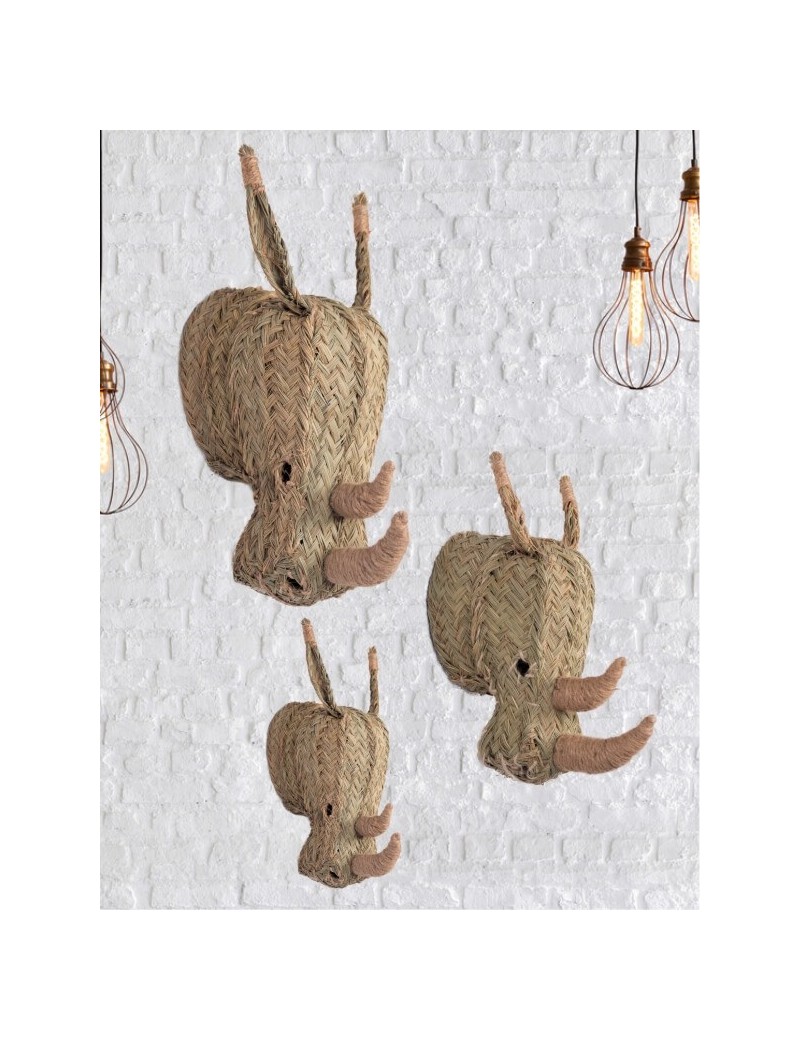 Tête rhinocéros sparte écofriendly naturel | Salotto
