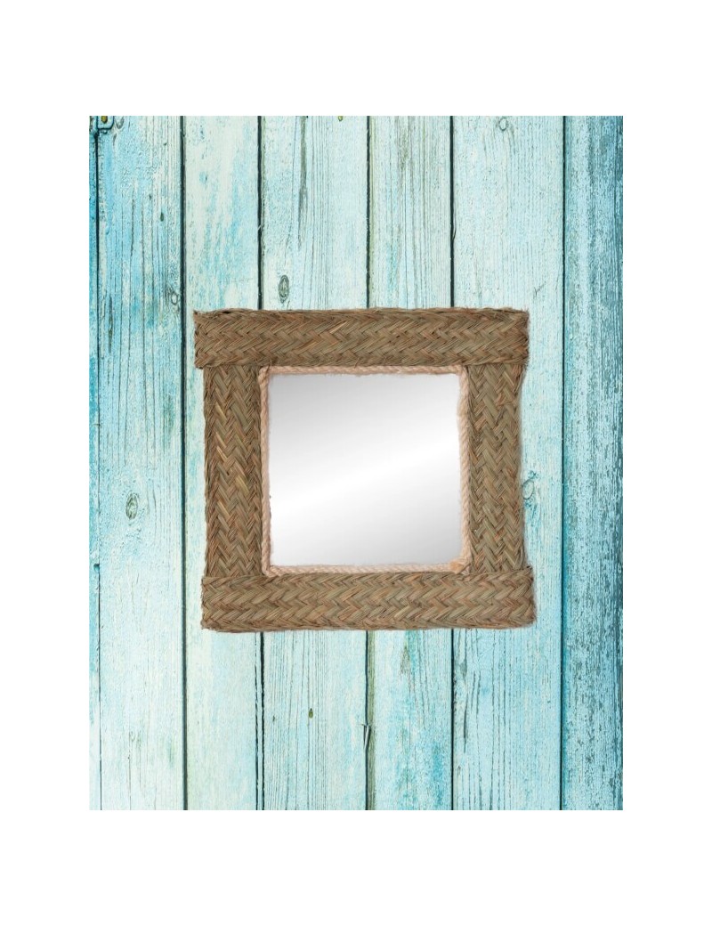 Specchio quadrato sparto ecofriendly naturale | Salotto