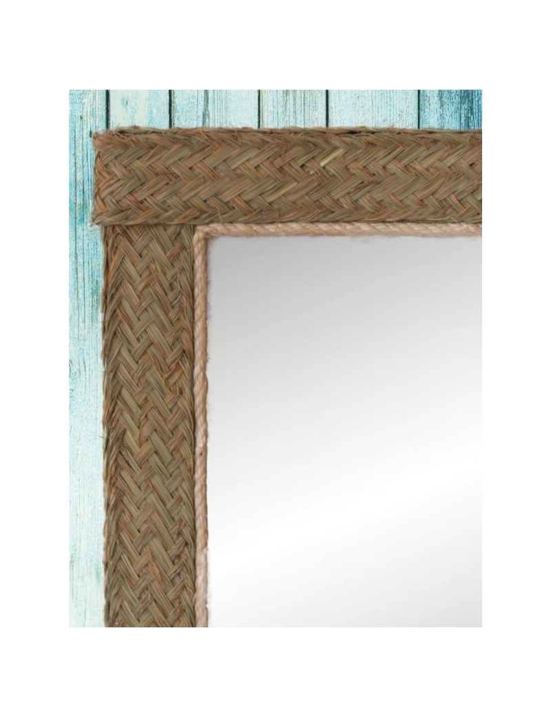 Miroir carré sparte écologique naturel | Salon