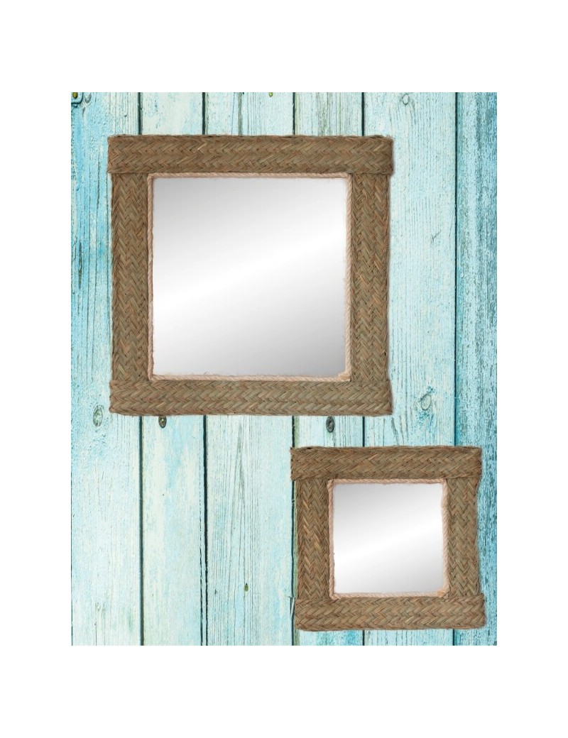 Specchio quadrato sparto ecofriendly naturale | Salotto