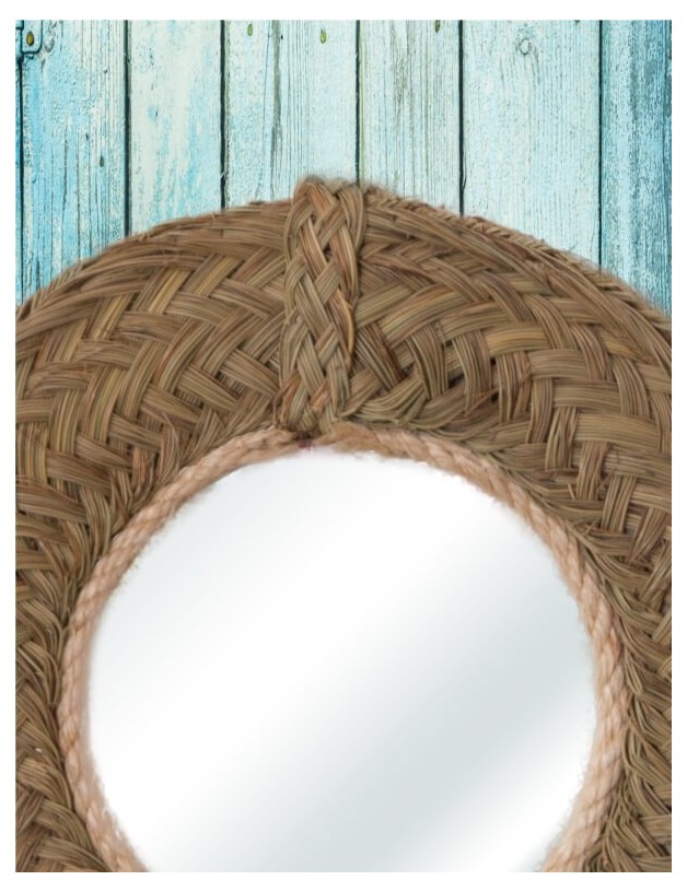 مرآة مستديرة من حلفاء صديقة للبيئة طبيعية | صالون