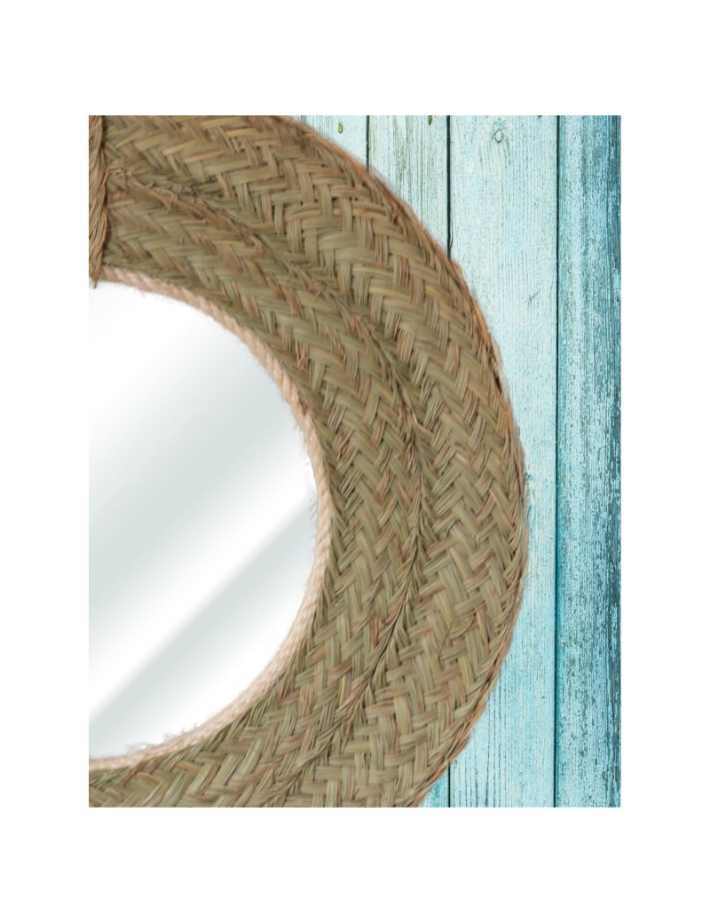 Espejo redondo esparto ecofriendly natural | Salotto