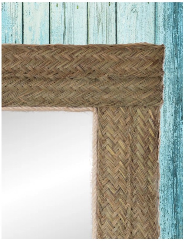 Specchio sparto naturale 68x5x68 naturale | Salotto