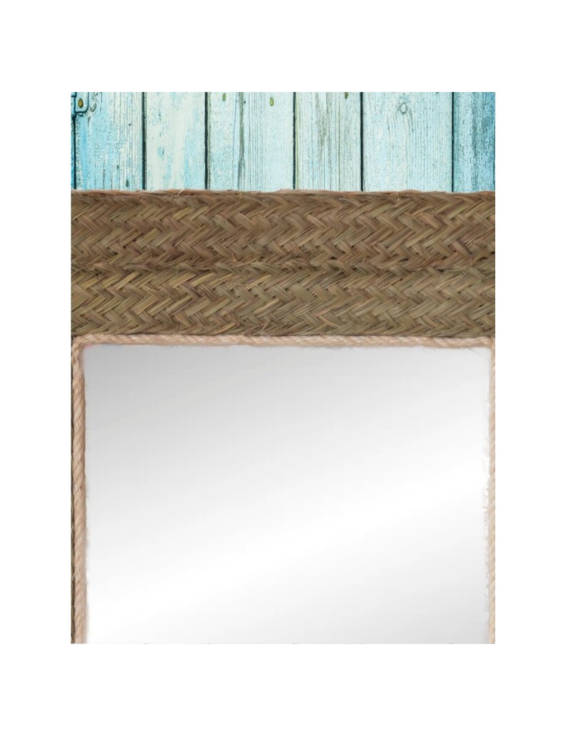 Espejo esparto natural 68x5x68 natural | Salotto