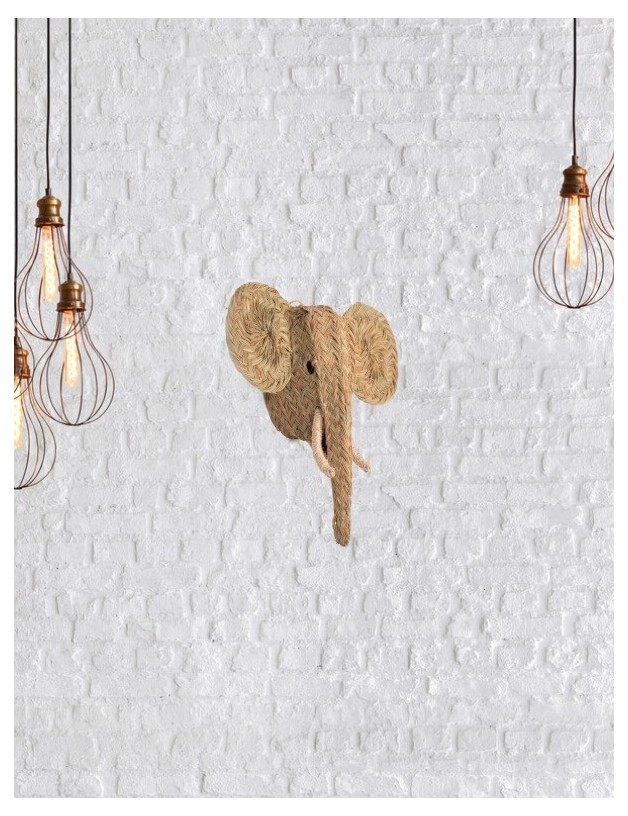 Cabeza elefante esparto ecofriendly natural | Salotto