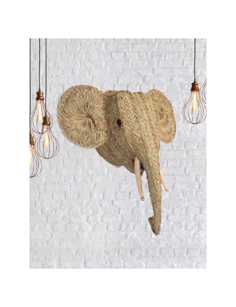 Cabeza elefante esparto ecofriendly natural | Salotto