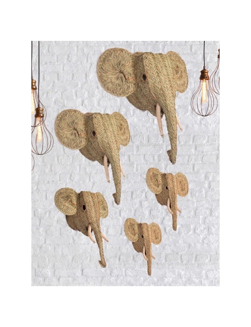 Cabeza elefante esparto ecofriendly natural | Salotto