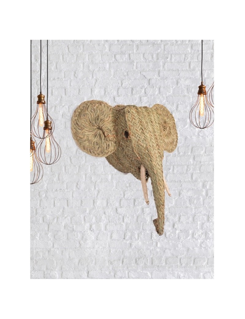 Cabeza elefante esparto ecofriendly natural | Salotto