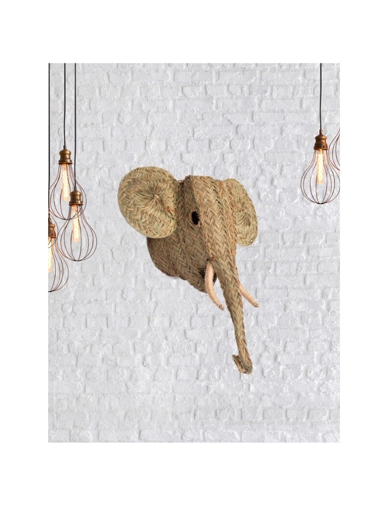 Cabeza elefante esparto ecofriendly natural | Salotto
