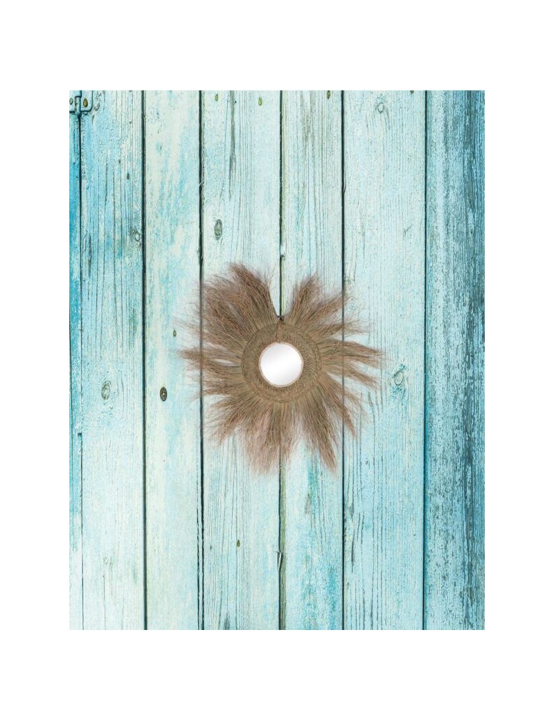 Round mirror fringes esparto eco-friendly natural | Living room
