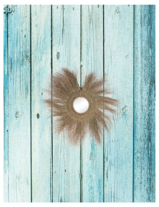 Espejo redondo flecos esparto ecofiendly natural | Salotto