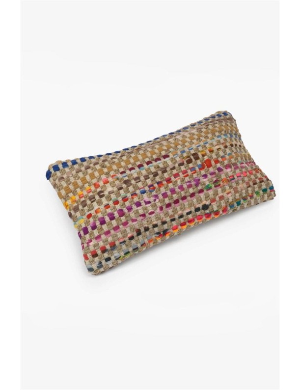 Housse de coussin 30*60 cm coton et jute salon multicolore | Salon
