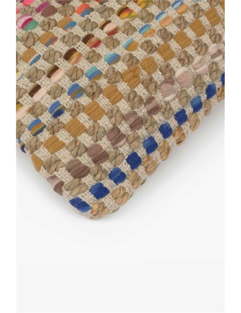 Housse de coussin 60*60 cm coton et jute salon multicolore | Salon