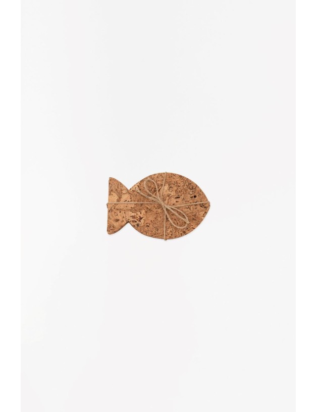 Sous-verre en liège poisson, L:15cm naturel | Salotto
