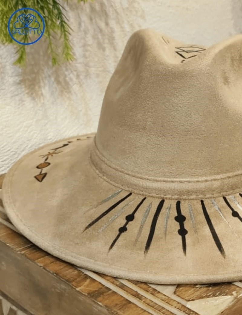 Hand-painted sand suede explorer hat | Salotto