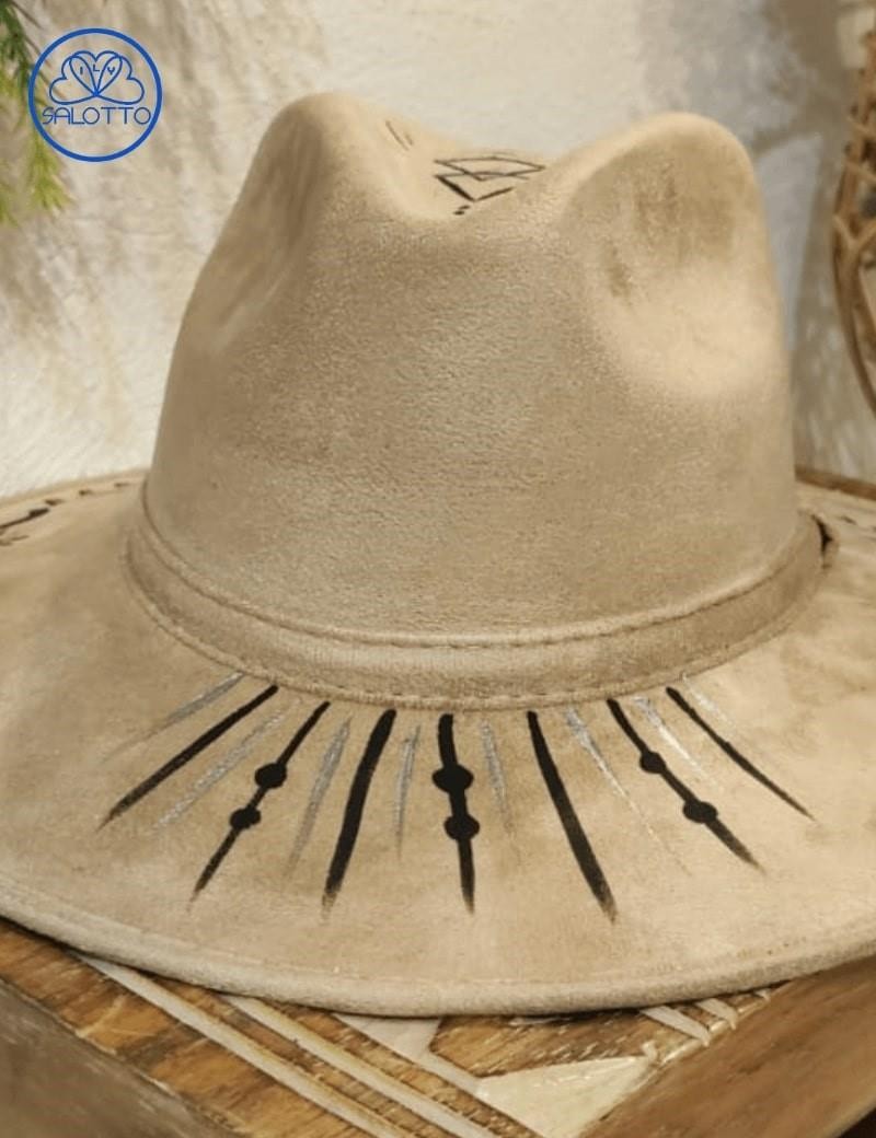 Cappello explorer camoscio dipinto a mano sabbia | Salotto