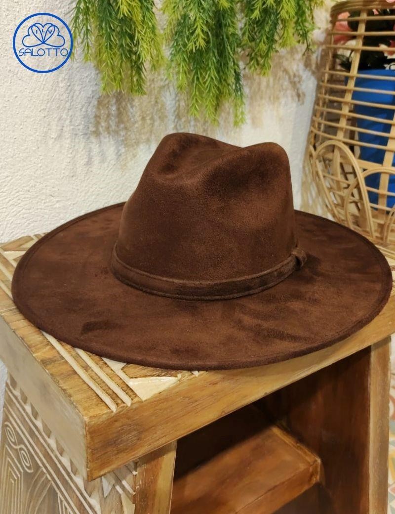 Chapéu fedora camurça chocolate | Salotto