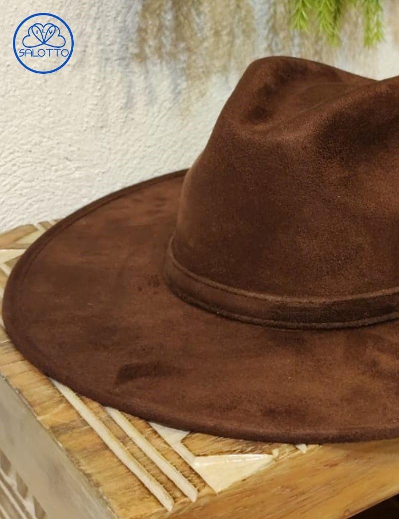 Chapéu fedora camurça chocolate | Salotto