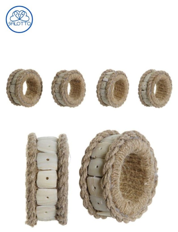 Servilletero set 4 yute resina natural | Salotto