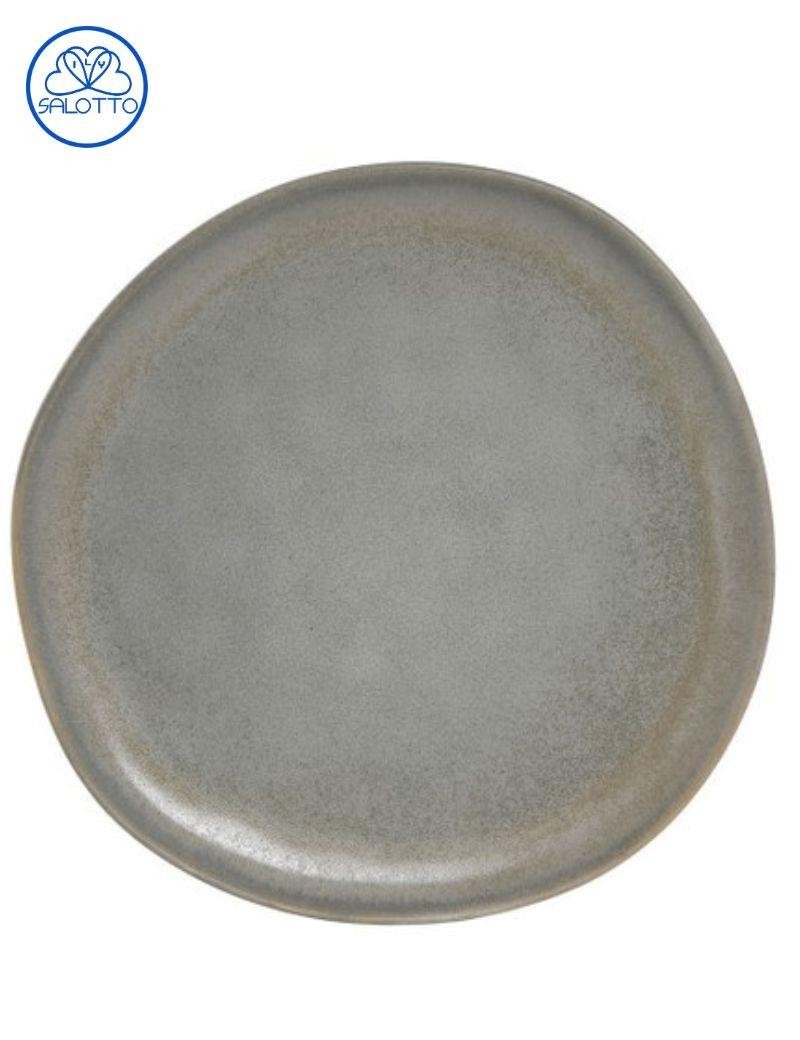 Light green worn glazed stoneware plate | Salotto