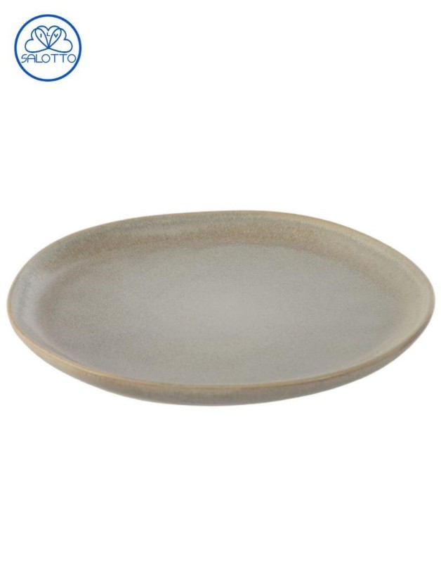 Geschliffene grünlich-weiße emaillierte Steingutschale | Salotto