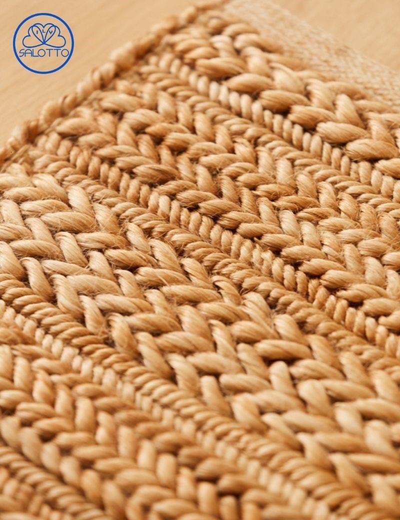 Natural handwoven braided jute rug | Living room