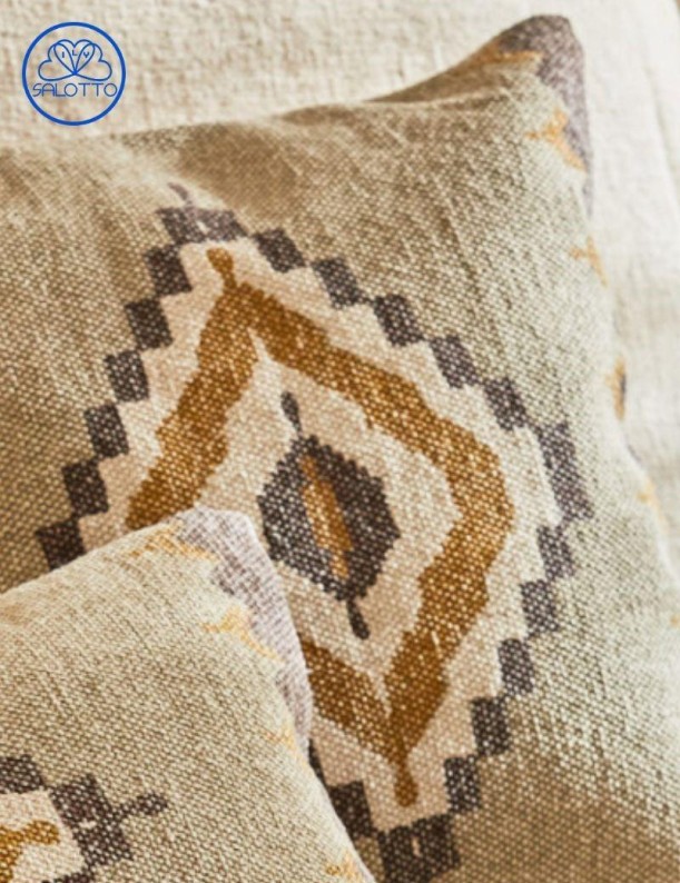 Dhurrie cotton cushion cover mustard eye | Living room