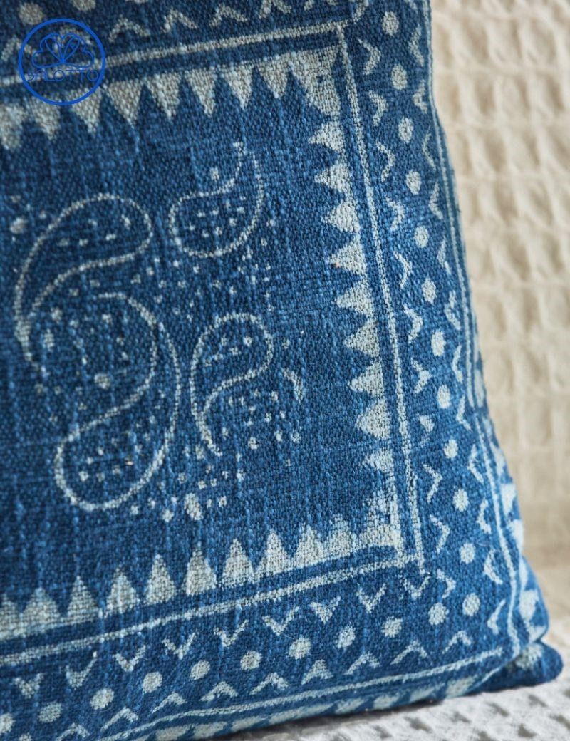 Indigoblaue Baumwollkissenhülle | Salotto