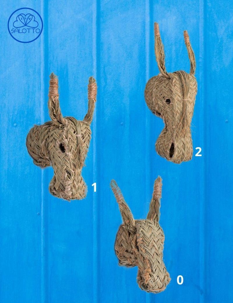 Tête d'âne en sparte écologique naturelle | Salon