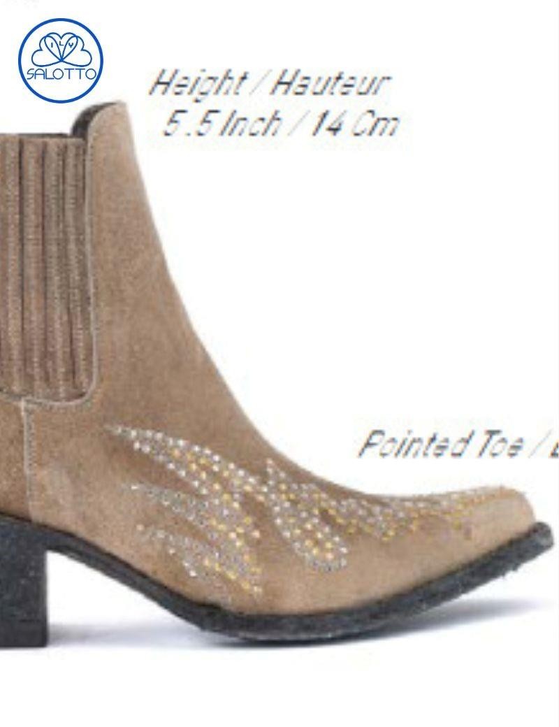 Bottes avec coutures de flamme mexicaine beige | Salotto