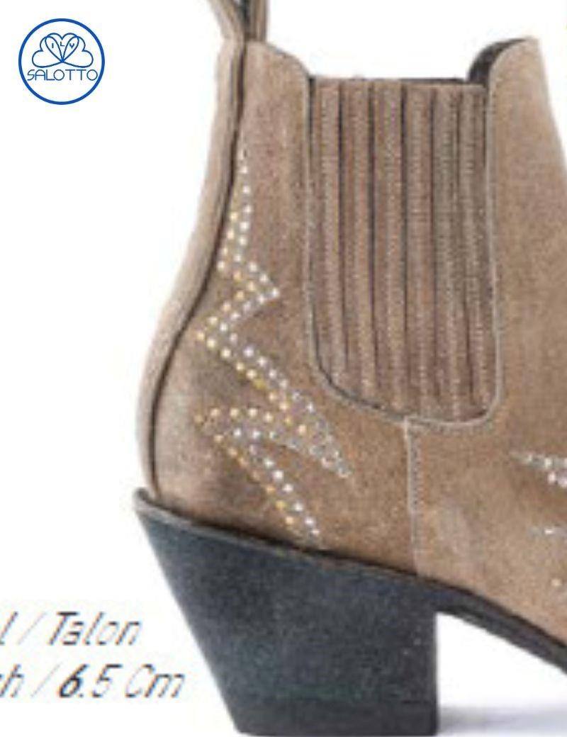 Botas com costuras de chama mexicana bege | Salotto