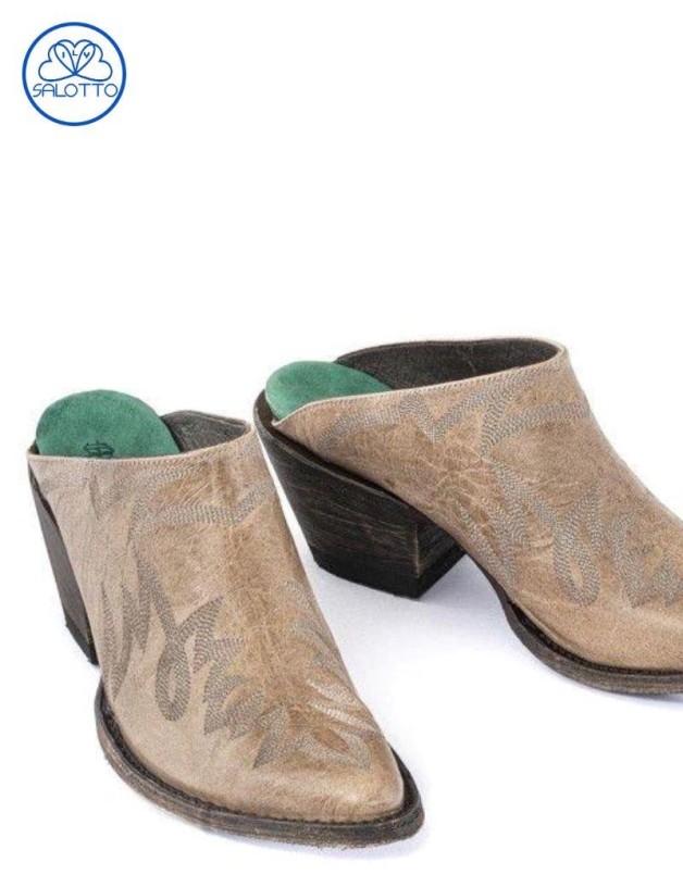 Chinelo com costuras chama mexicana bege | Salotto