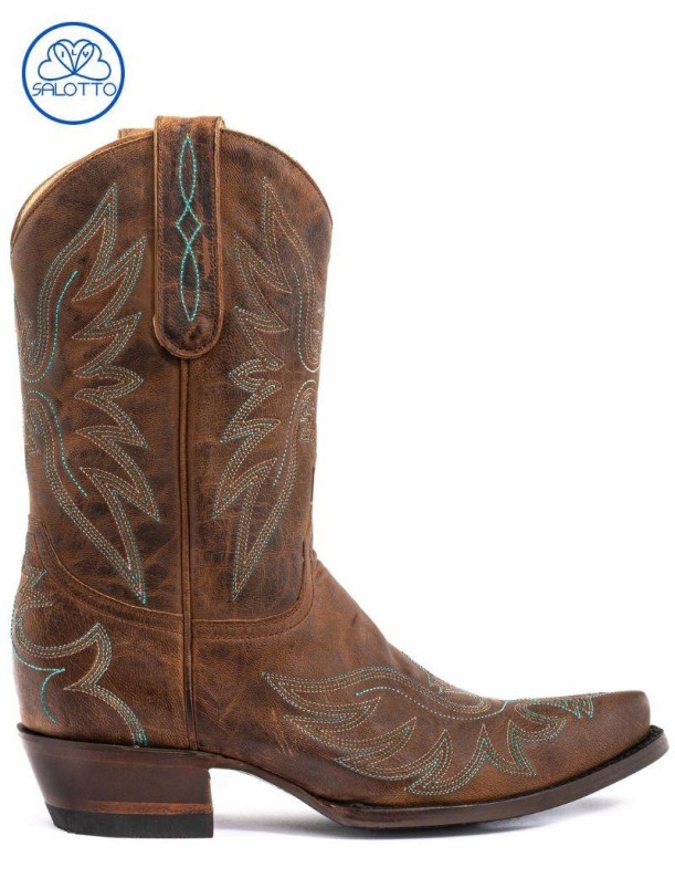 Bota costuras águila mexicana cuero | Salotto