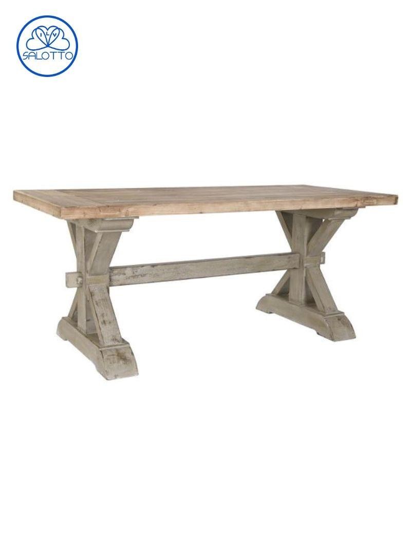 Tavolino da salotto in legno massello color mango naturale