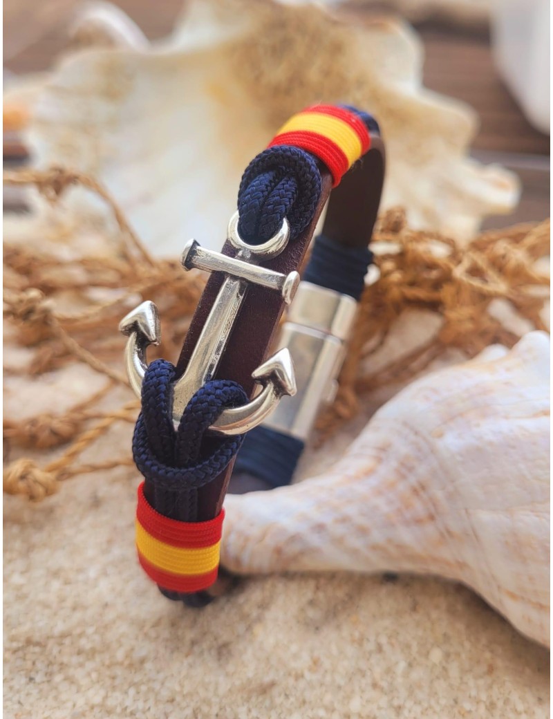 Bracelet nautique ancre espagne bleu marine | Salotto