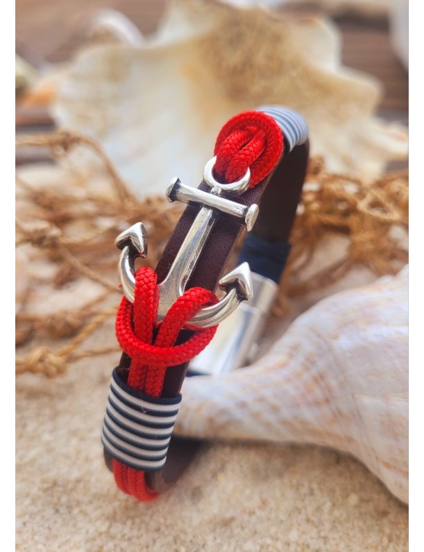 Bracelet nautique ancre rouge | Salotto