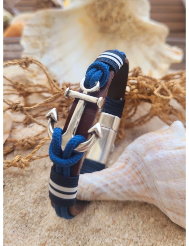 Pulsera nautica ancla azul azafata | Salotto