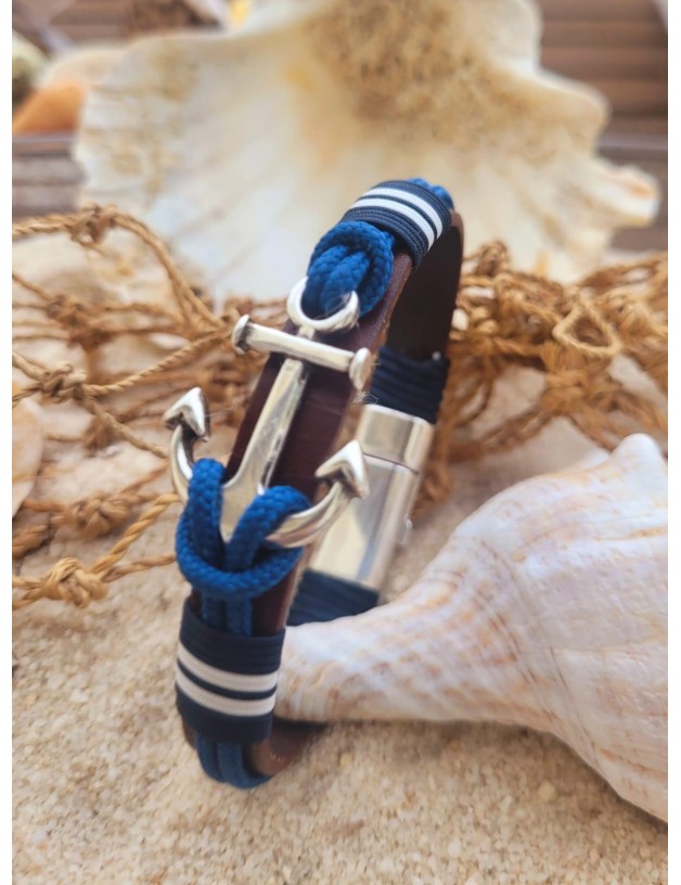 Bracelet nautique ancre bleue hôtesse | Salotto