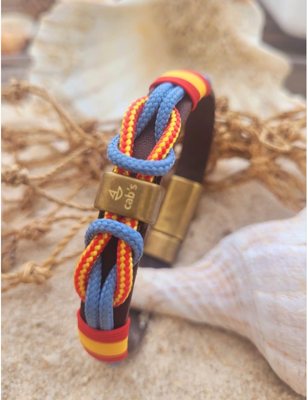 Brazalete náutico nudos España azul vaquero | Salotto