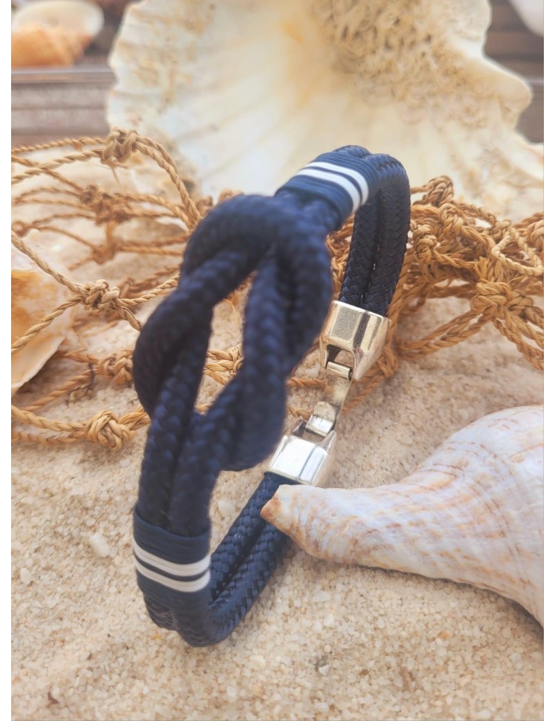 Pulsera náutica nudo sottovento azul marino | Salotto