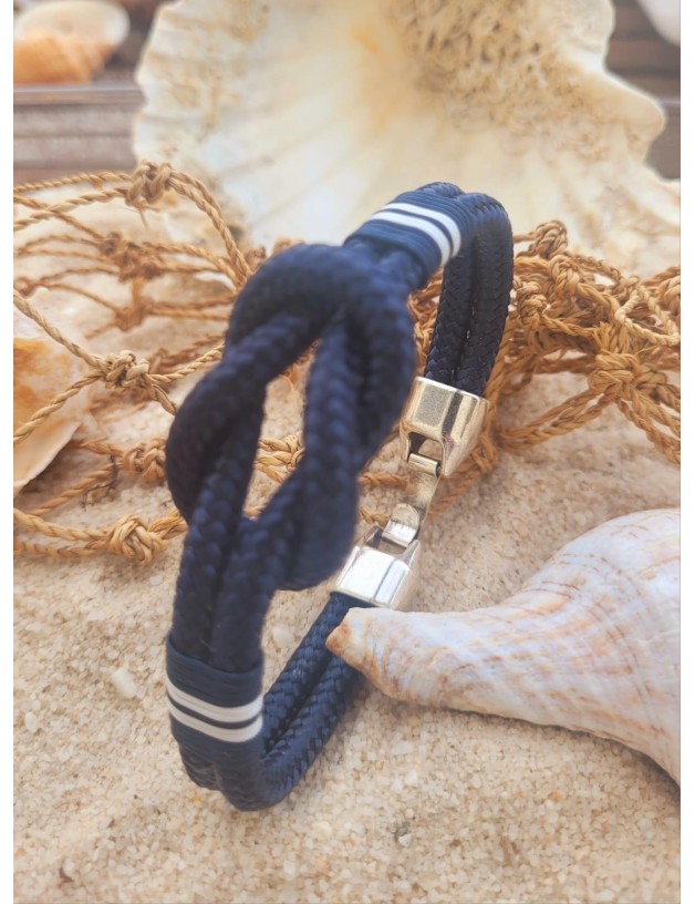 Pulsera nautica nudo sottovento azul marino | Salotto