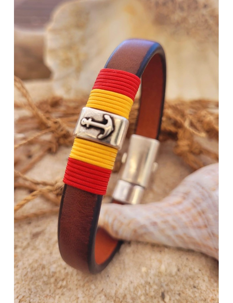 Pulsera náutica ancla españa rojo | Salotto