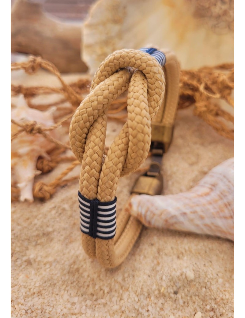 Pulsera náutico piel trenzada azul marino | Salotto