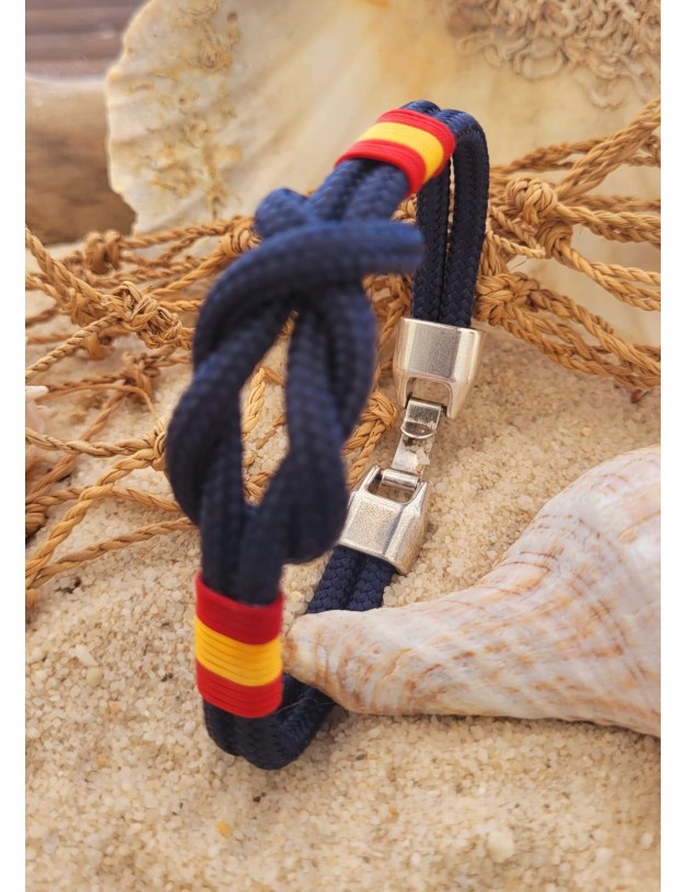 Pulsera náutica nudo España azul marino | Salotto
