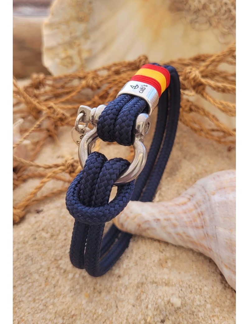 Pulsera náutica estribo España azul marino | Salotto