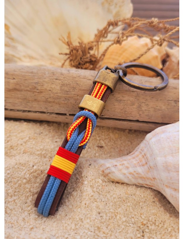 Nautical knot keychain Spain blue jeans | Salotto