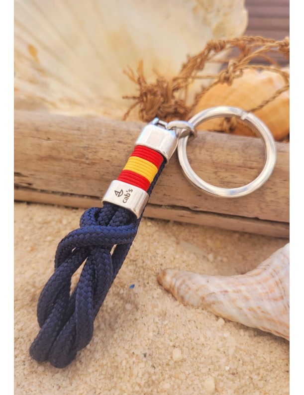 Nautical knot keychain Spain navy blue | Salotto
