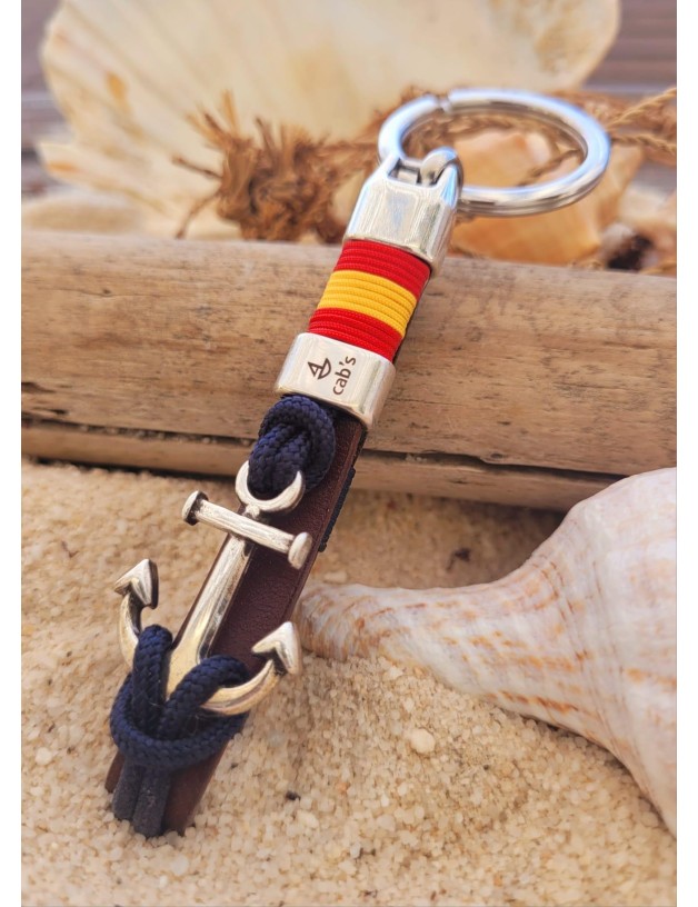 Porte-clés nautique ancre espagne bleu marine | Salotto