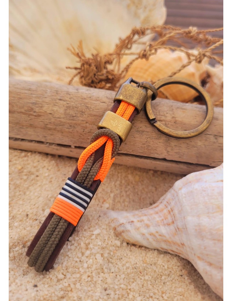 Porte-clés nautique nœuds orange | Salotto